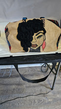 Load image into Gallery viewer, Hand painted duffle bag &quot;Side Hair lady&#39;
